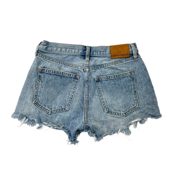 Aritzia Denim Forum Ex Boyfriend Cut-Off Denim Jean Distressed Shorts size 25 - Picture 3 of 7